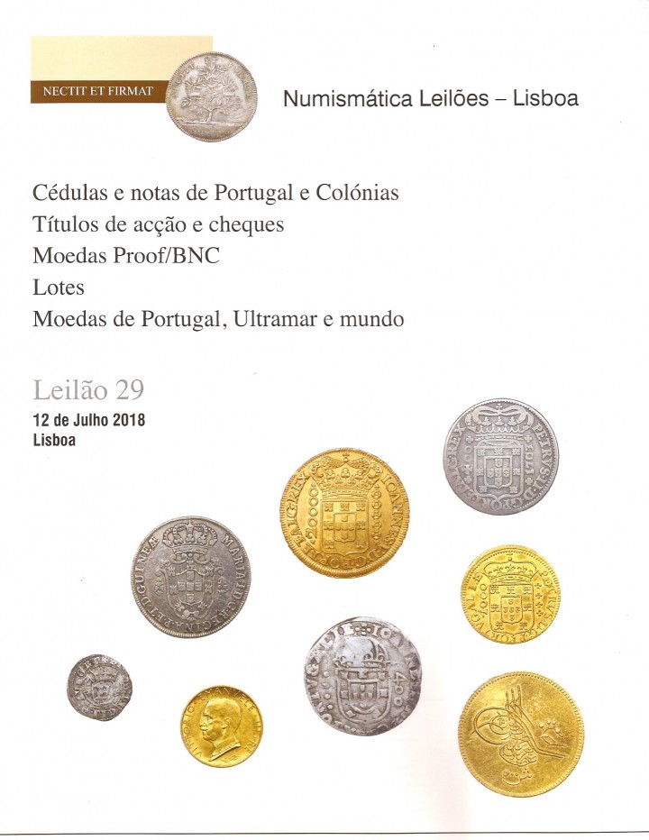 NUMISM�TICA LEIL�ES: 29� leil�o, em 12 de julho de 2018