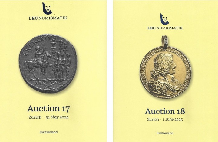 LEU NUMISMATIK, Auctions 17 e 18, Zurique, 31 de maio e 1 de junho de 2025