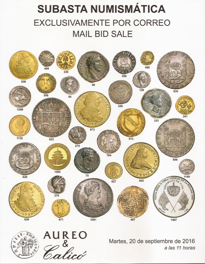 AUREO & Calic�, Subasta Numism�tica exclusivamente por correo, 20 de setembro de 2016